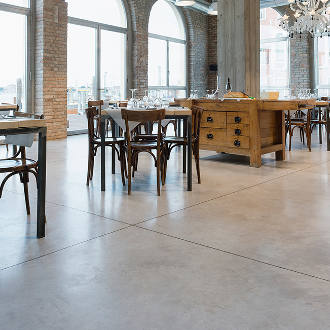 Cement and microcement flooring, industrial style, seamless
