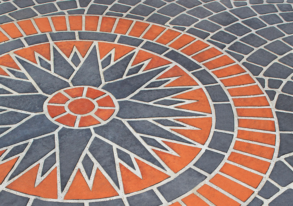 pavimento in cemento stenciltop colorato